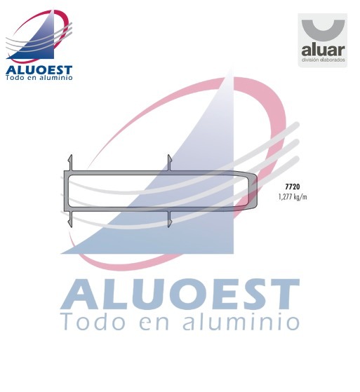 Perfil Aluar 7720 línea Módena 2 - Perfil de acople a 90º - Aluoest