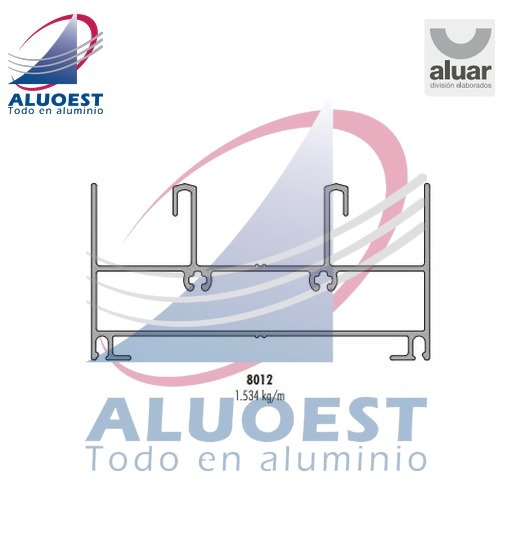 Perfil Aluar 8012 línea Módena 2 - Umbral y dintel de marco 94 mm para corrediza - Aluoest